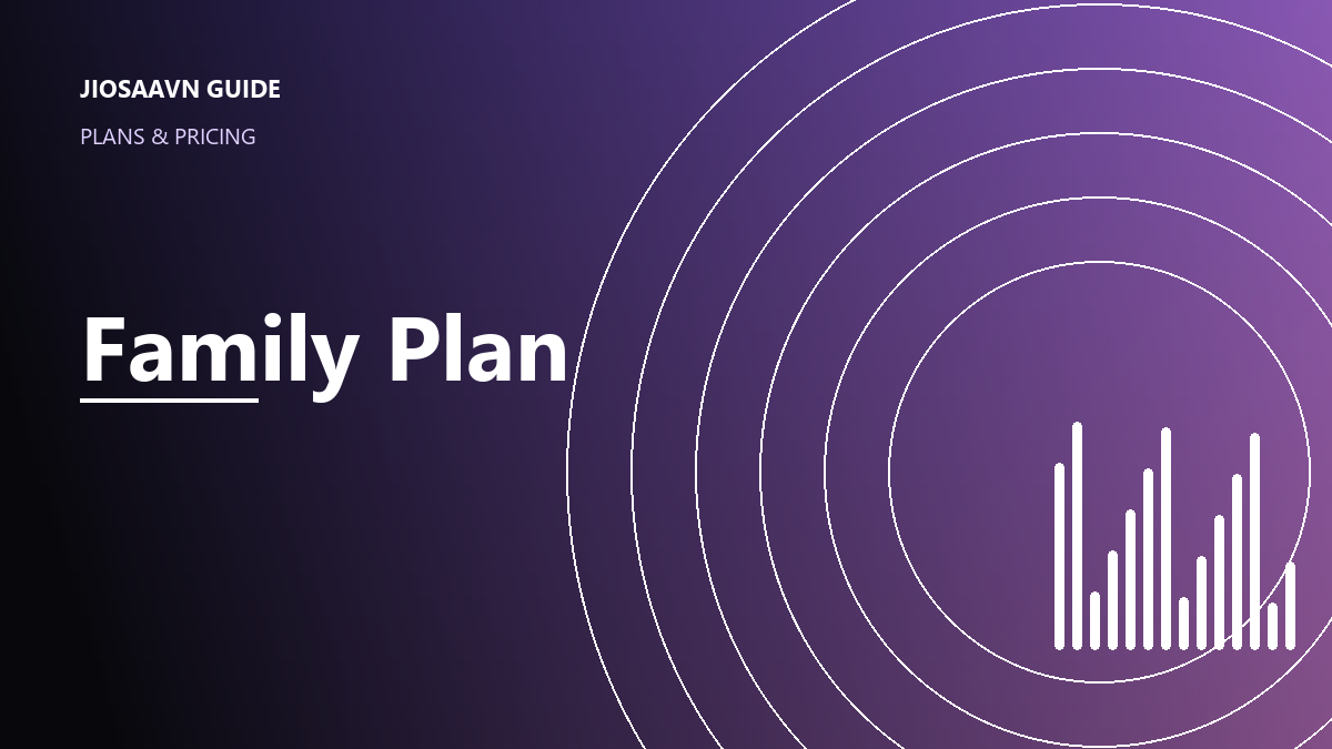 JioSaavn Family plan illustration showing five listener profiles